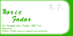 moric fodor business card